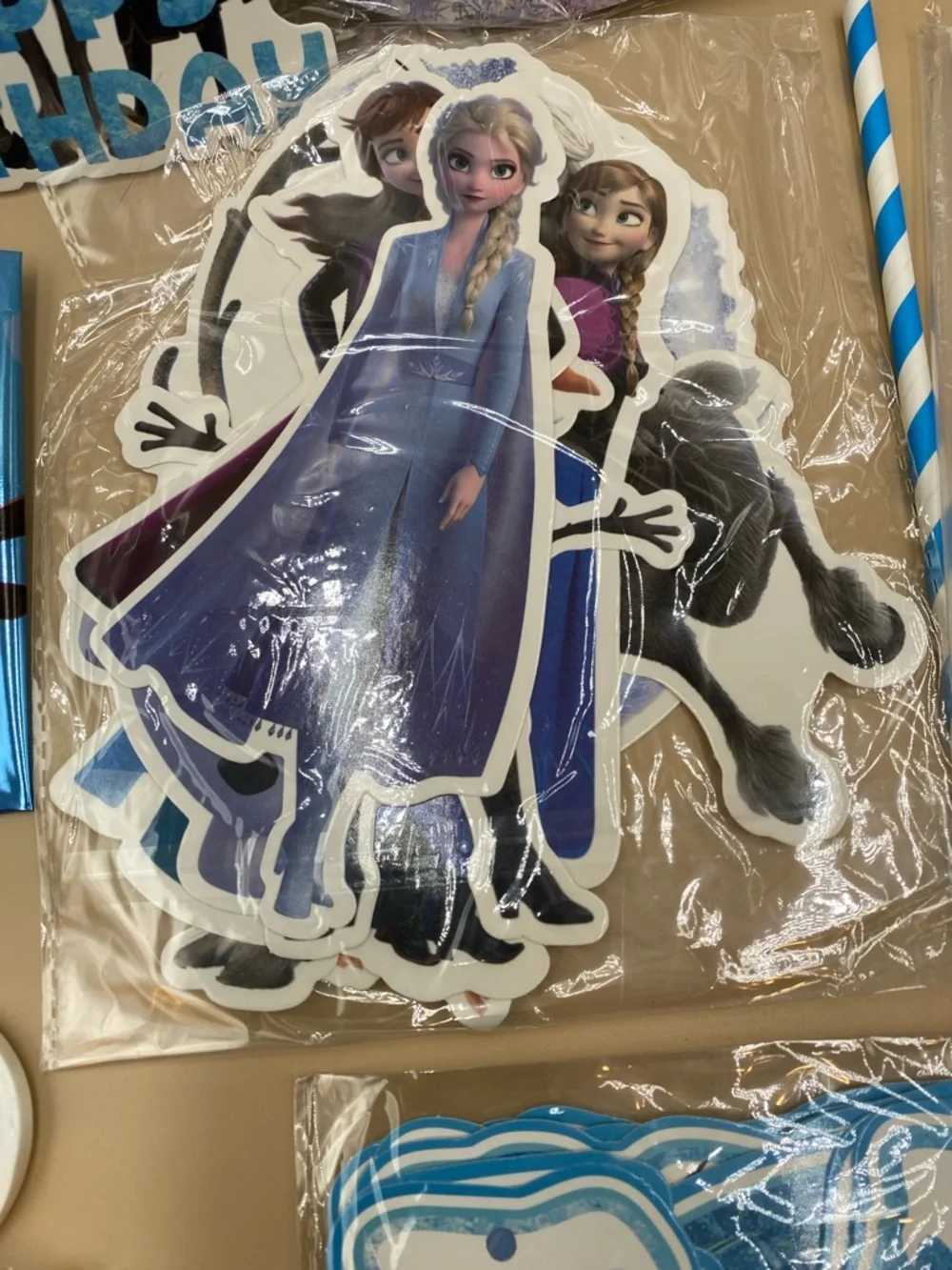 Disney Frozen Party Supplies Set - Blue, Purple, Pink serves 10 people